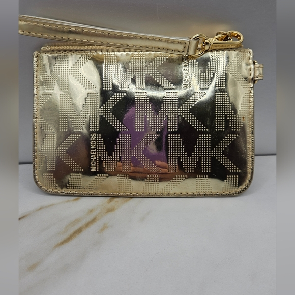 Michael Kors Women's Gold Monogram Wallet - Picture 2 of 7